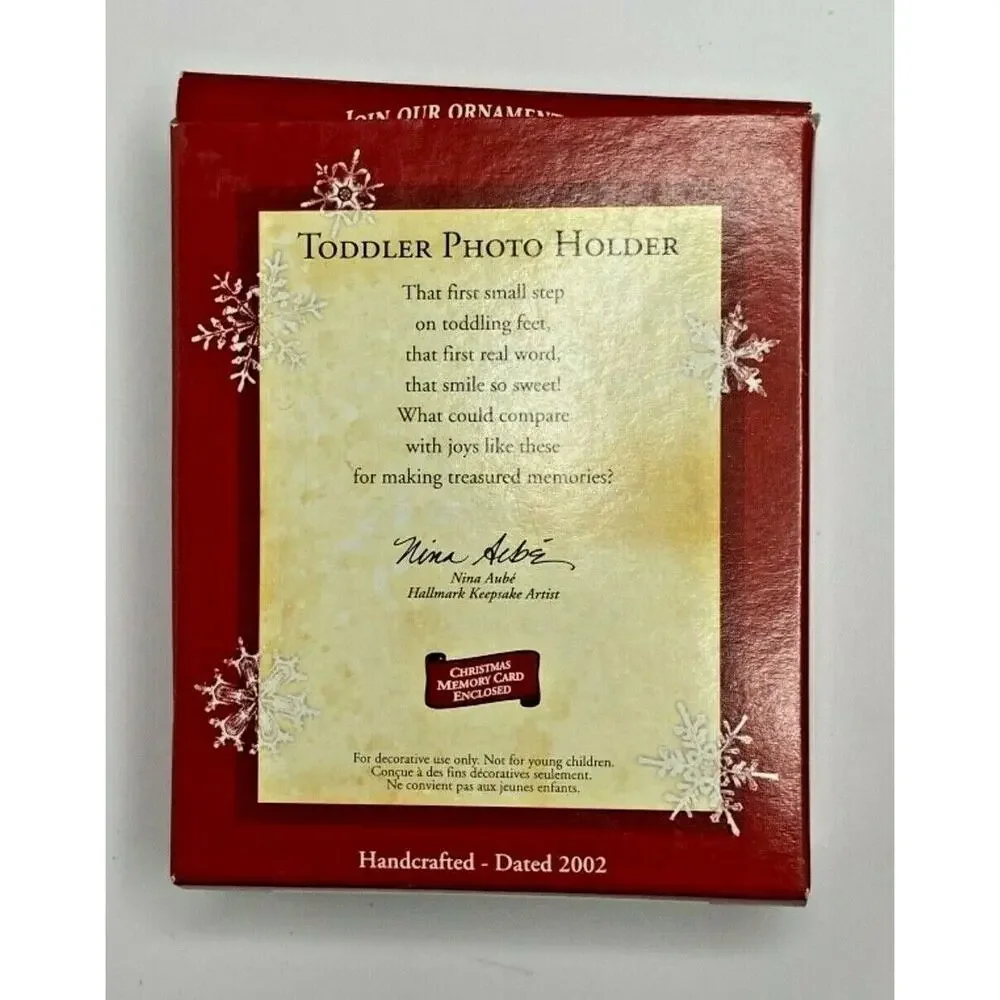 2002 Hallmark Toddler Photo Holder Ornament U21‎